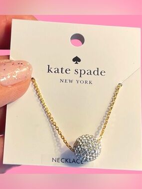 kate spade NWT RO$69 Razzle Dazzle GoldTone Chain with Crystal Pave Ball Pendant